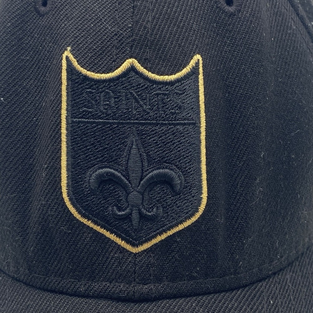 New Orleans Saints Hat Blackout New Era 9Forty SnapBack Black Cleaned - Picture 3 of 12